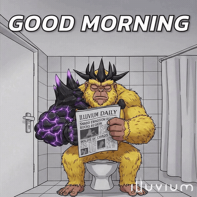 A Cartoon Of A Gorilla Sitting On A Toilet Reading A Newspaper With The Words Good Morning Above Him GIF