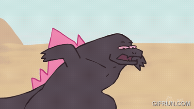 A Cartoon Of A Gorilla Standing In Front Of A Pyramid With The Website Gifrun.com Below It GIF