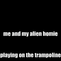 A Cartoon Of A Gorilla With Headphones And A Caption That Says Me And My Alien Homie Playing On The Trampoline GIF