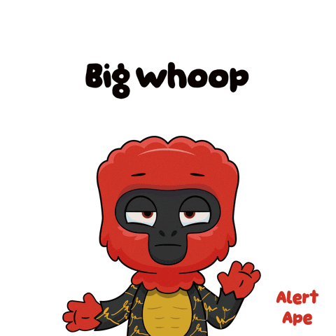 A Cartoon Of A Gorilla With The Words Big Whoop Alert Ape Below It GIF