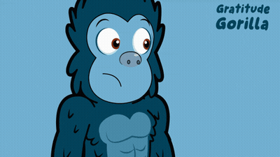 A Cartoon Of A Gorilla With The Words Gratitude Gorilla Below It GIF