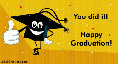A Cartoon Of A Graduation Cap Giving A Thumbs Up With The Words You Did It Happy Graduation GIF