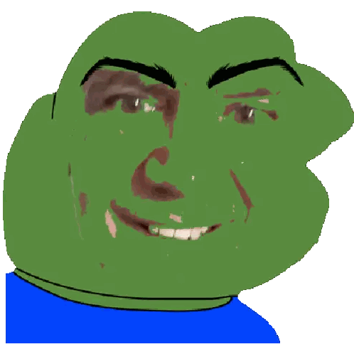 A Cartoon Of A Green Frog With A Blue Shirt On Making A Funny Face Sticker