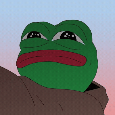 A Cartoon Of A Green Frog With A Red Tongue Is Crying GIF