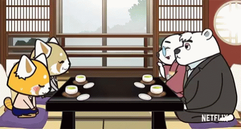 A Cartoon Of A Group Of Animals Sitting Around A Table With A Netflix Logo On The Bottom GIF