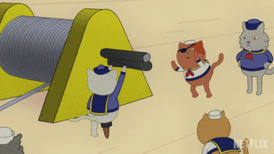 A Cartoon Of A Group Of Cats With Netflix Written On The Bottom Right GIF