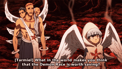 A Cartoon Of A Group Of Demons With The Words " Tarmiel " On The Bottom GIF