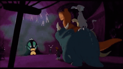 A Cartoon Of A Group Of Dinosaurs Including A Triceratops GIF