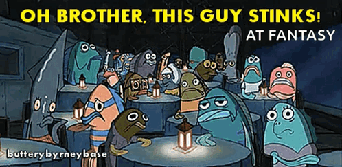 A Cartoon Of A Group Of Fish With The Caption Oh Brother This Guy Stinks GIF
