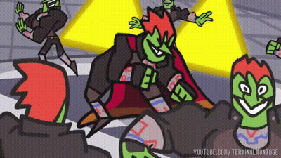 A Cartoon Of A Group Of Monsters With Youtube.com/terminalmontage In The Corner GIF