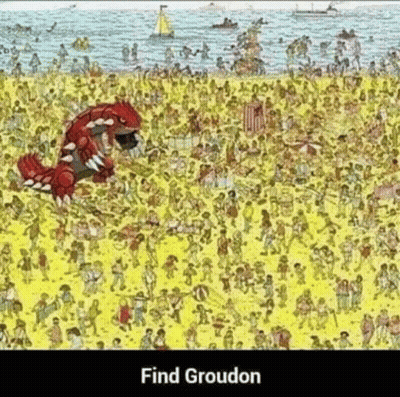 A Cartoon Of A Group Of People On A Beach With A Giant Monster In The Middle Of It . GIF