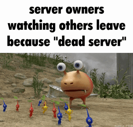 A Cartoon Of A Group Of Piranhas With The Caption " Server Owners Watching Others Leave Because Dead Server " GIF