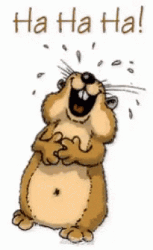 A Cartoon Of A Hamster Laughing With The Words Ha Ha Ha On The Bottom GIF