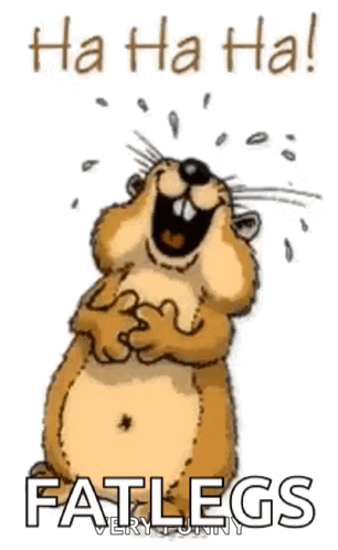 A Cartoon Of A Hamster Laughing With The Words `` Ha Ha Ha '' Written On It . GIF