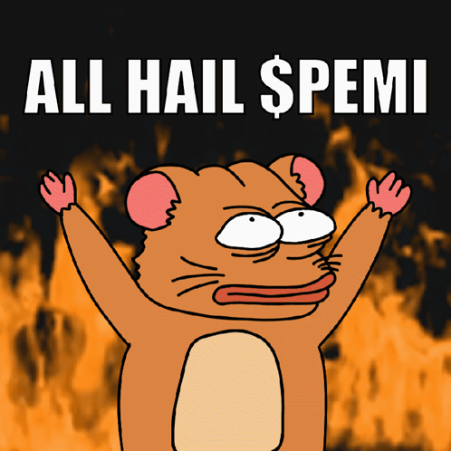 A Cartoon Of A Hamster With The Words All Hail Spemi Written On It GIF