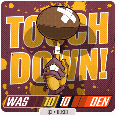 A Cartoon Of A Hand Holding A Football That Says Touch Down GIF