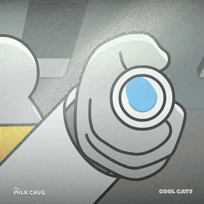 A Cartoon Of A Hand With A Blue Eye And The Words Cool Cats On The Bottom GIF
