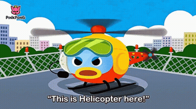 A Cartoon Of A Helicopter With The Words " This Is Helicopter Here " Below It GIF