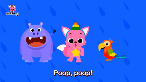 A Cartoon Of A Hippo A Cat And A Parrot With The Words Peek-A Peek-A-Poo GIF