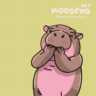 A Cartoon Of A Hippo That Says Nft Moodeng On The Bottom GIF