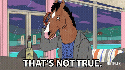 A Cartoon Of A Horse Talking On A Cell Phone With The Words That 'S Not True Netflix At The Bottom GIF