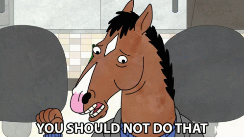 A Cartoon Of A Horse With The Words You Should Not Do That Below It GIF