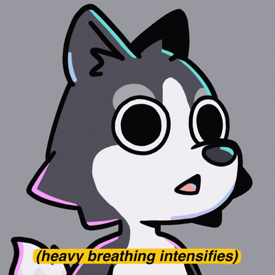 A Cartoon Of A Husky With The Words Heavy Breathing Intensifies GIF