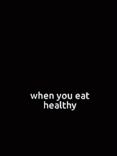 A Cartoon Of A Kitchen With The Words When You Eat Healthy On The Bottom GIF