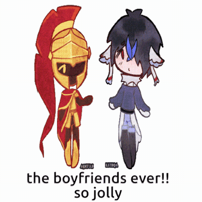 A Cartoon Of A Knight And A Boy With The Words The Boyfriends Ever So Jolly On The Bottom GIF