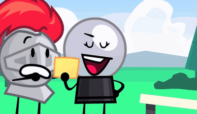 A Cartoon Of A Knight And A Snow Globe Holding A Piece Of Paper GIF