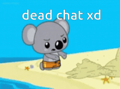 A Cartoon Of A Koala And A Tiger On A Beach With The Words Dead Chat Xd Above Them . GIF
