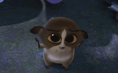 A Cartoon Of A Lemur Holding Another Lemur In Front Of A Full Moon GIF