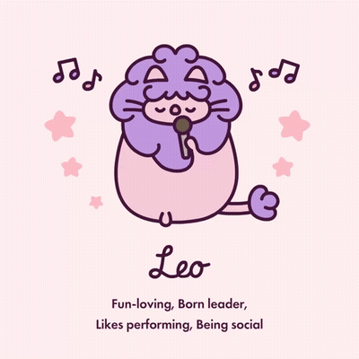 A Cartoon Of A Lion Singing Into A Microphone With The Name Leo Below It GIF