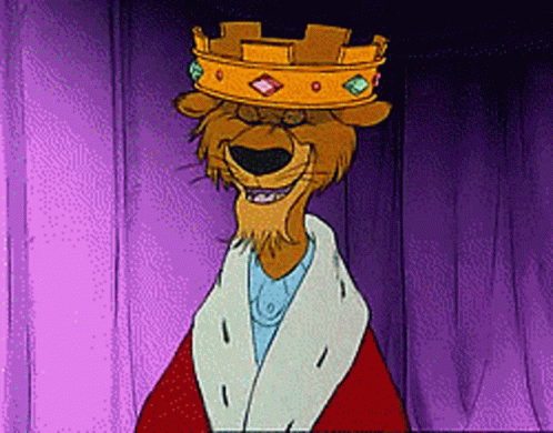 A Cartoon Of A Lion Wearing A Crown GIF