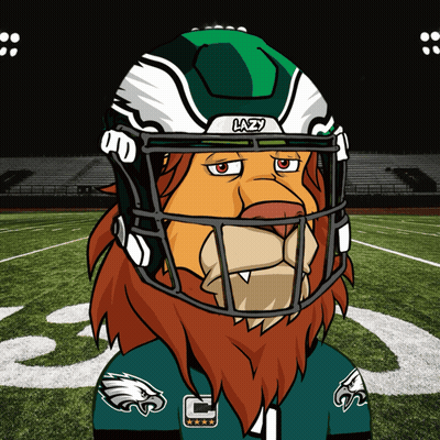A Cartoon Of A Lion Wearing A Football Helmet That Says Lazy On It GIF