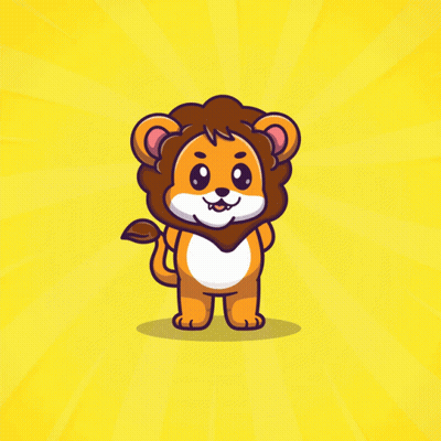 A Cartoon Of A Lion With The Words Roar Behind It GIF