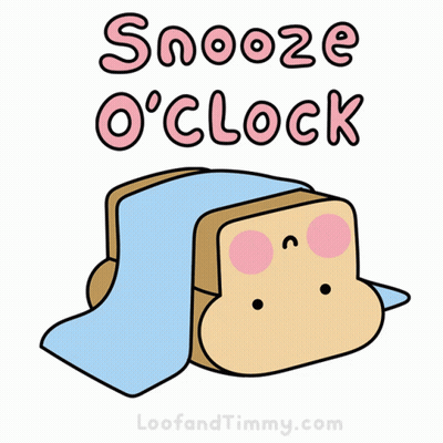 A Cartoon Of A Loaf Of Bread With The Words Snooze O ' Clock Above It GIF