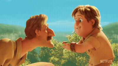 A Cartoon Of A Man And A Boy With Netflix Written On The Bottom GIF