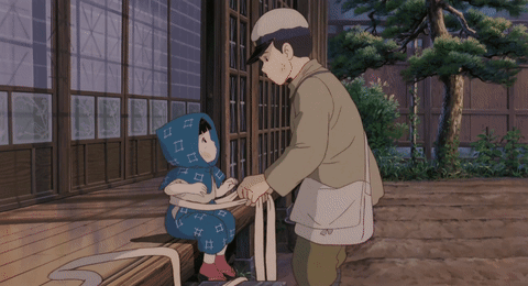 A Cartoon Of A Man And A Child With A Hood On GIF