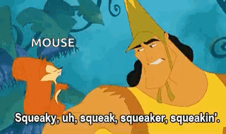 A Cartoon Of A Man And A Fox Talking To Each Other . GIF