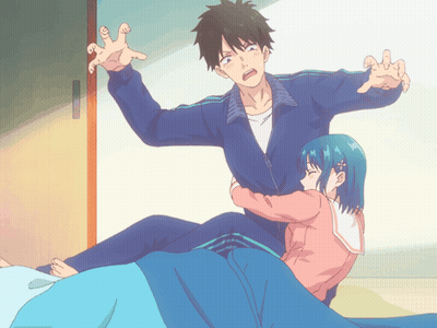 A Cartoon Of A Man And A Girl Hugging GIF