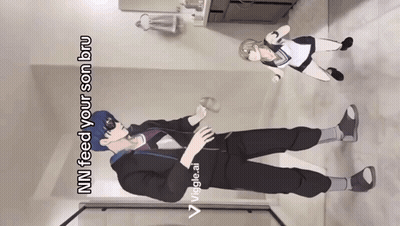 A Cartoon Of A Man And A Girl With The Words Nn Feed Your Son Bru On The Bottom GIF