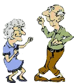 A Cartoon Of A Man And A Woman Dancing Sticker