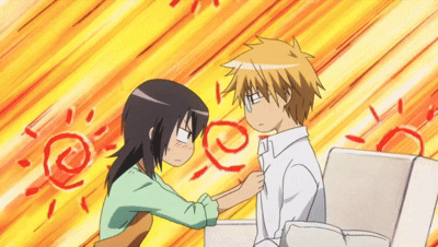 A Cartoon Of A Man And A Woman Fighting GIF