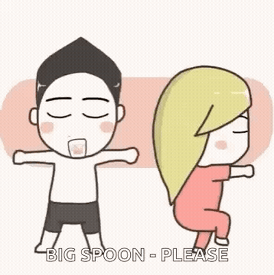 A Cartoon Of A Man And A Woman Standing Next To Each Other . GIF
