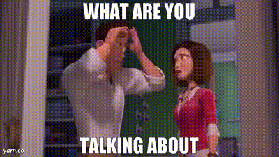 A Cartoon Of A Man And A Woman Talking About Something GIF