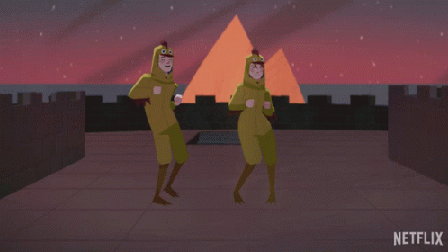 A Cartoon Of A Man And A Woman With Netflix Written On The Bottom Right GIF