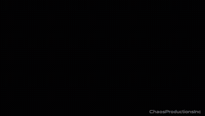 A Cartoon Of A Man And A Woman With The Word Chaos Productions In The Bottom Right GIF