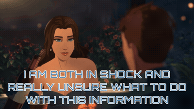 A Cartoon Of A Man And A Woman With The Words I Am Both In Shock And Really Unsure What To Do GIF