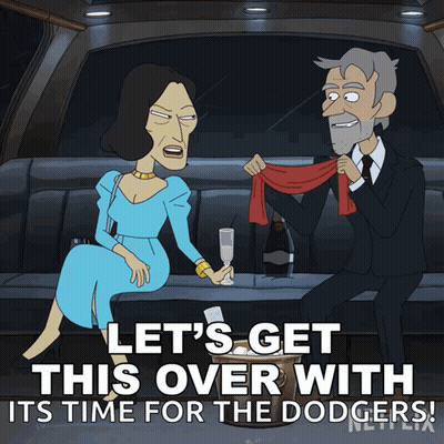 A Cartoon Of A Man And Woman Sitting In A Limousine With The Words Let 'S Get This Over With GIF